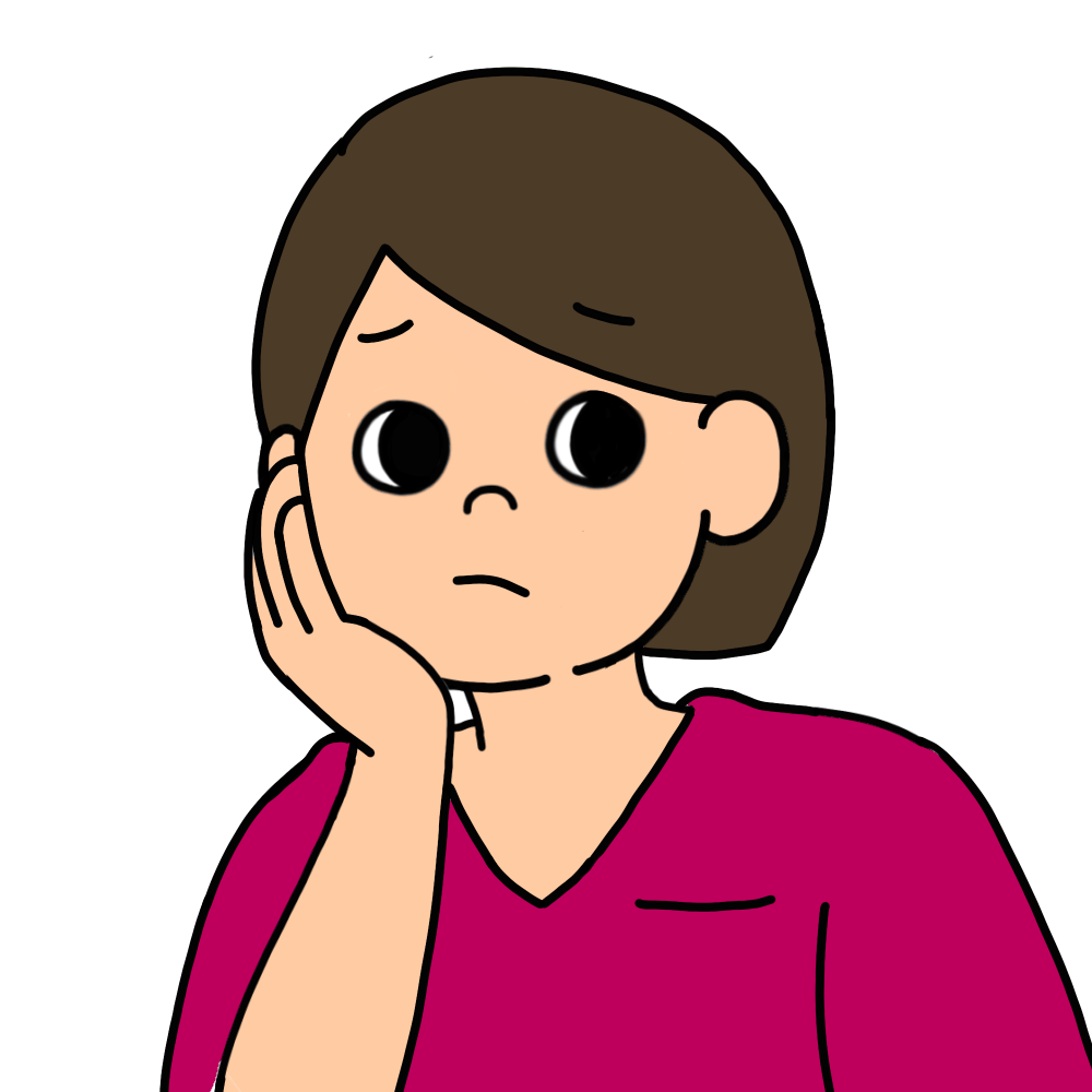 困り顔（女赤）